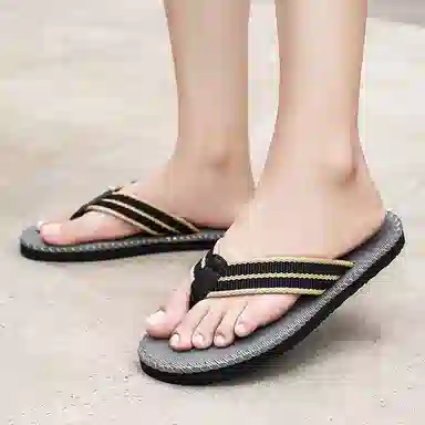 南极人 复古简约时尚休闲舒适 防磨防滑人字拖鞋 男款