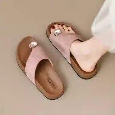 南极人 小香风气质时尚居家户外休闲百搭人字拖鞋 女