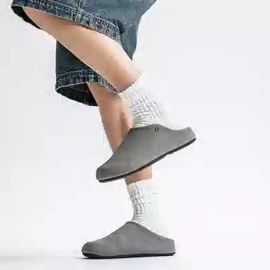 南极人 勃肯复古轻奢高级感软底舒适通勤 橡胶底 静音防磨包头拖鞋 男款