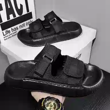 南极人 时尚百搭舒适日常潮流外穿通勤踩屎感软底一字拖鞋 男款