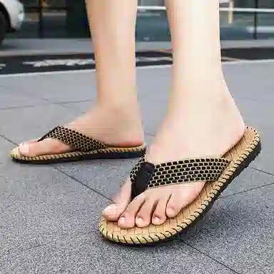 南极人 复古时尚休闲舒适百搭 防磨防滑人字拖鞋 男款