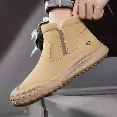 南极人 合成革 厚底 舒适百搭 户外简约潮流时尚 短靴 男款