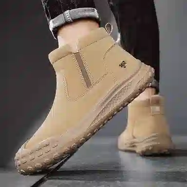 南极人 合成革 厚底 舒适百搭 户外简约潮流时尚 短靴 男款