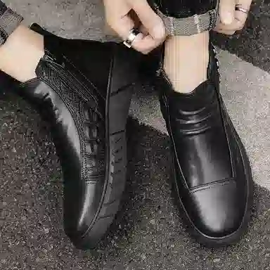Nanjiren Croc-Texture Ankle Boots