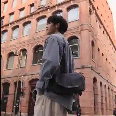 森马 户外运动骑行 织物 胸包 小号 男女同款情侣款 黑色