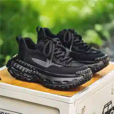 南极人 网布 舒适时尚百搭厚底 减震耐磨增高透气 低帮 老爹鞋 男款