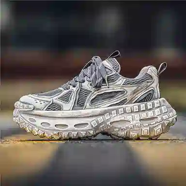 南极人 网布 复古质感时尚休闲运动风个性轮胎鞋 防滑耐磨轻便增高 低帮 老爹鞋 男款