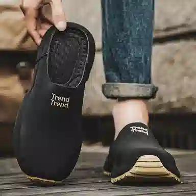 南极人 舒适时尚潮流勃肯鞋简约日常百搭 静音防磨包头拖鞋 男款