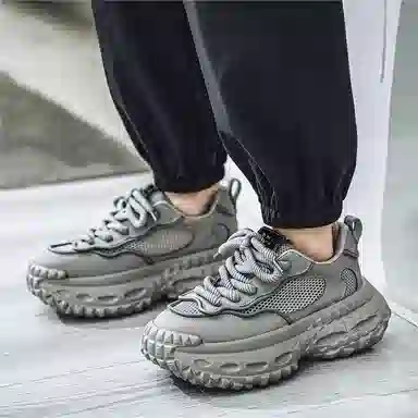 南极人 网布 舒适时尚百搭厚底 减震耐磨增高透气 低帮 老爹鞋 男款