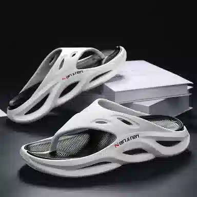 南极人 户外时尚潮流撞色百搭 防滑静音人字拖鞋 男款