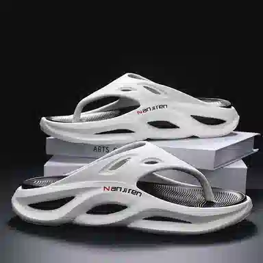 南极人 户外时尚潮流撞色百搭 防滑静音人字拖鞋 男款