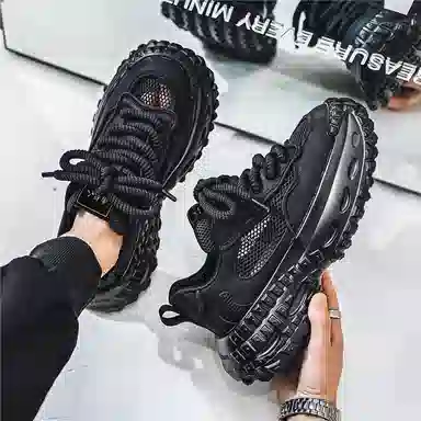 南极人 网布 舒适时尚百搭厚底 减震耐磨增高透气 低帮 老爹鞋 男款