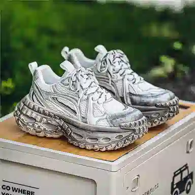 南极人 网布 复古质感时尚休闲运动风个性轮胎鞋 防滑耐磨轻便增高 低帮 老爹鞋 男款