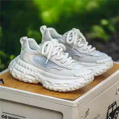 南极人 网布 舒适时尚百搭厚底 减震耐磨增高透气 低帮 老爹鞋 男款