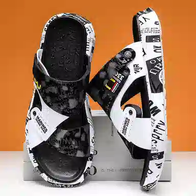 南极人 超纤皮 户外通勤休闲百搭 沙滩凉鞋 男款