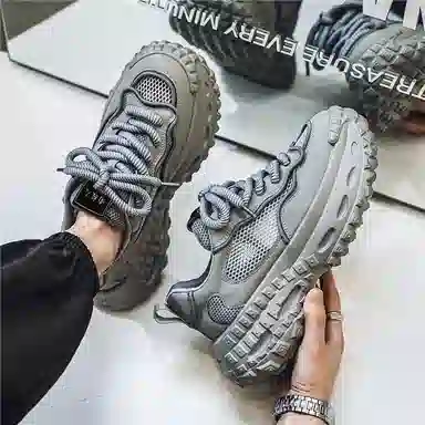 南极人 网布 舒适时尚百搭厚底 减震耐磨增高透气 低帮 老爹鞋 男款