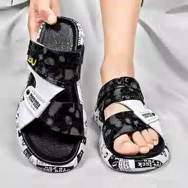 南极人 超纤皮 户外通勤休闲百搭 沙滩凉鞋 男款