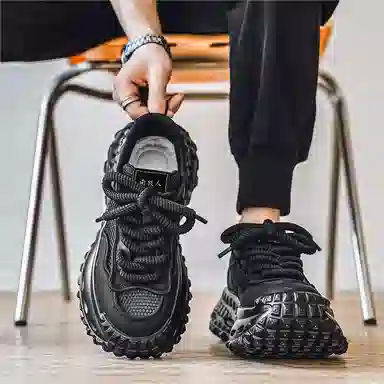 南极人 网布 舒适时尚百搭厚底 减震耐磨增高透气 低帮 老爹鞋 男款