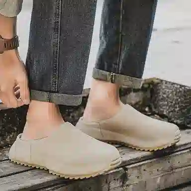 南极人 舒适时尚潮流勃肯鞋简约日常百搭 静音防磨包头拖鞋 男款