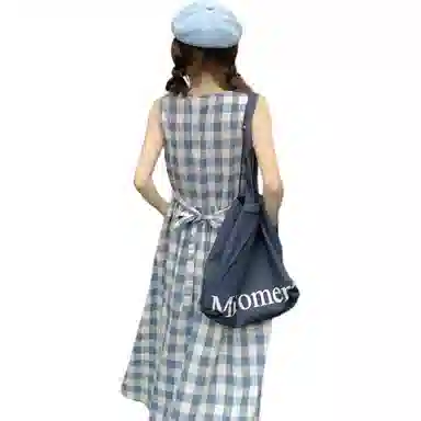 沐晓欣 宽松复古气质无袖连衣裙 女款