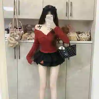 桴生 绝美设计感假两件时尚长袖修身内搭针织衫 女款