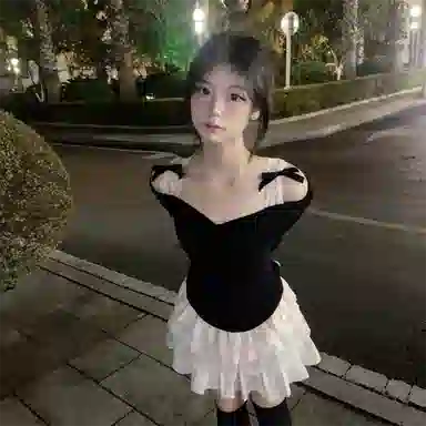 桴生 绝美设计感假两件时尚长袖修身内搭针织衫 女款
