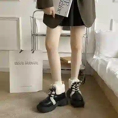 超纤皮 保暖耐磨减震增高防滑 时尚加绒厚底甜美可爱又百搭 短筒 雪地靴 女款