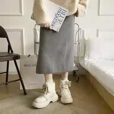 超纤皮 保暖耐磨减震增高防滑 时尚加绒厚底甜美可爱又百搭 短筒 雪地靴 女款