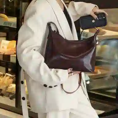 老人头 时尚高级感气质百搭通勤 牛皮 单肩包 女款 多色