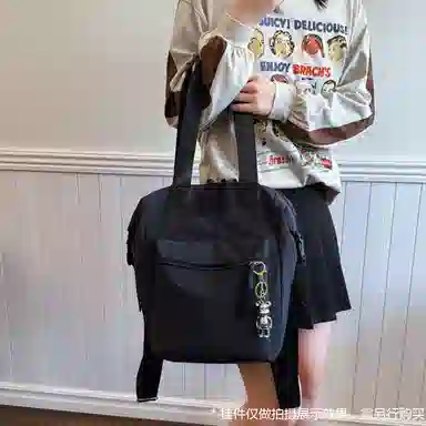 老人头 复古学院风小清新通勤百搭 织物 双肩包 常规 女款 多色