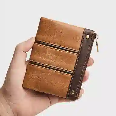 老人头 小众设计便携短款多卡位 牛皮 钱包 男女同款情侣款 多色