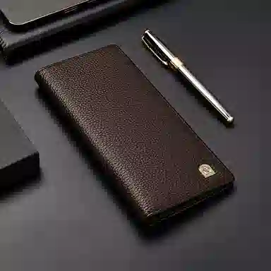 老人头 商务通勤个性百搭简约长款皮夹 头层牛皮 钱包 男款 黑色/啡色