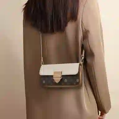 老人头 休闲百搭潮流 合成革 单肩包 女款 咖啡色