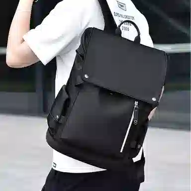 老人头 潮流大容量旅行出差通勤轻便出行大学生电脑背包 织物 双肩包 男女同款情侣款 迷彩色/黑色