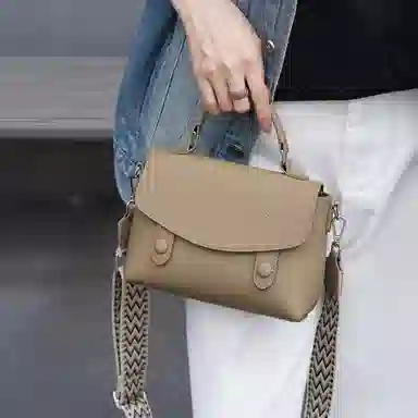 老人头 小众设计感通勤百搭高级质感手拿单肩包 头层牛皮 手提包 常规 女款 多色