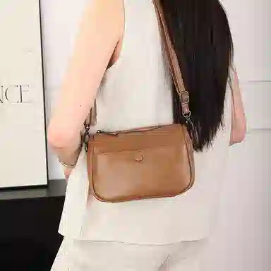 老人头 气质通勤简约时尚百搭高级感 牛皮 斜挎单肩包 常规 女款 多色