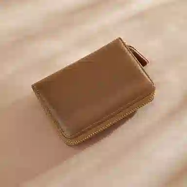 老人头 简约时尚多功能高级感短款纯色卡包票夹 合成革 钱包女士 女款 黑色/蓝色/粉色/棕色