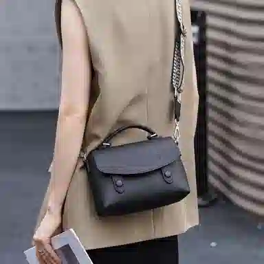 老人头 小众设计感通勤百搭高级质感手拿单肩包 头层牛皮 手提包 常规 女款 多色