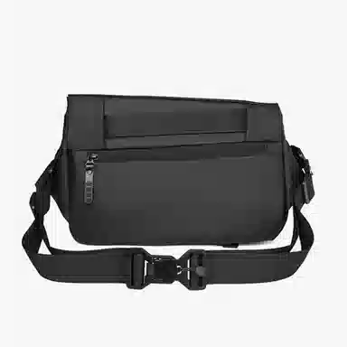 老人头 机能风简约运动潮酷通勤防泼水百搭 织物 斜挎包胸包 男款 黑色