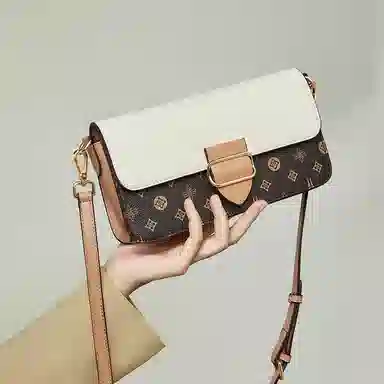 老人头 休闲百搭潮流 合成革 单肩包 女款 咖啡色