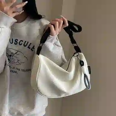 老人头 时尚个性潮流小众设计日常百搭 织物 单肩包 女款 多色