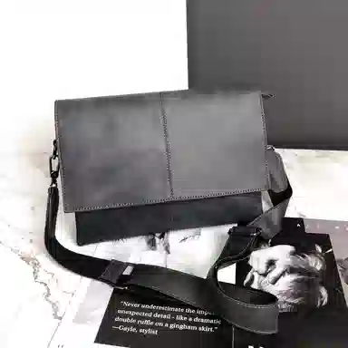 老人头 复古港风通勤简约时尚百搭斜挎包 合成革 单肩包 常规 男款 多色