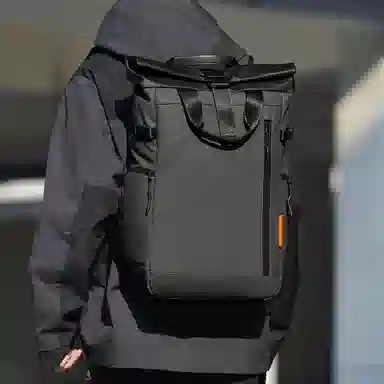 老人头 机能工装风大容量折叠扩容出差旅行 合成革 双肩包 常规 男女同款情侣款 黑色/灰色/浅灰色