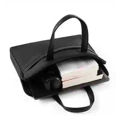 老人头 商务休闲简约时尚上班通勤手提单肩斜挎包 织物 公文包 常规 男款 灰黑色