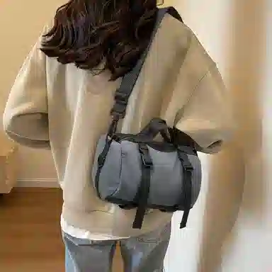 老人头 休闲百搭轻便潮流日常通勤实用简约单肩包 织物 斜挎手提包 常规 男女同款情侣款 多色