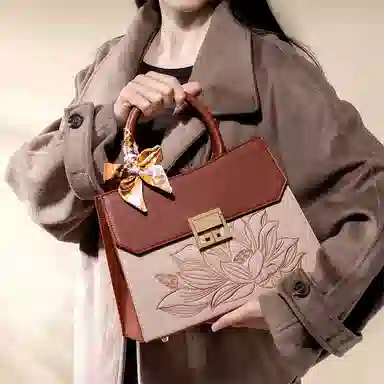 老人头 新中式国风时尚潮流 合成革 单肩斜挎手提包 常规 女款 多色