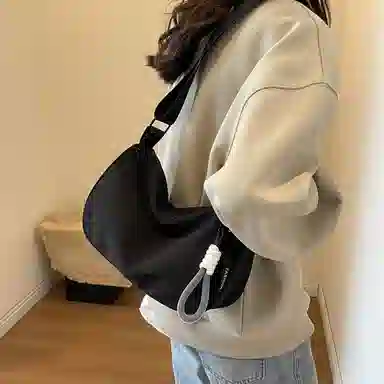 老人头 时尚个性潮流小众设计日常百搭 织物 单肩包 女款 多色