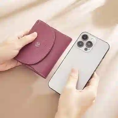 老人头 经典时尚高级感多卡位大钞位零钱位多功能轻便通勤钱夹 牛皮 钱包 女款 紫色