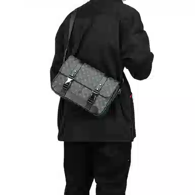 老人头 经典复古老花潮流时尚 合成革 单肩包 常规 男款 多色