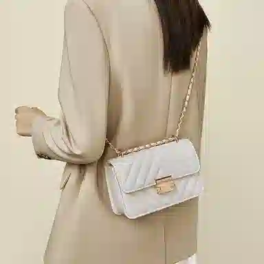 老人头 小香风菱格气质简约时尚 合成革 单肩包 女款 多色